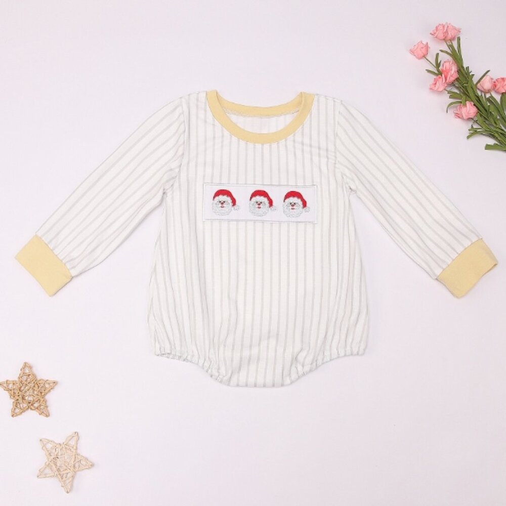 Boutique Christmas Santa Baby Boys Girls Bodysuit Romper Jumpsuit - Picture 1 of 2